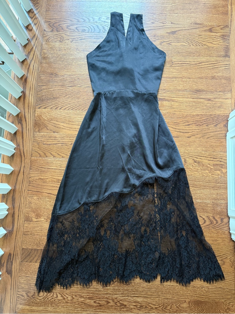 NWT CRESCENT Alana Slip Dress Satin Lace Dark Coquette Whimsigoth Fairy Grunge M